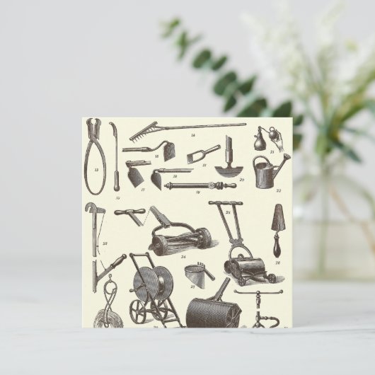 De legant tuinwerktuigen - Antiek tuinwerktuigen Kaart (Staand voorkant)