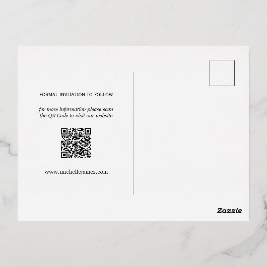 De legante Afbeelding van het Manuscript trekt spa Folie Uitnodiging Briefkaart (Achterkant)