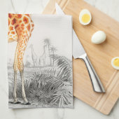 De legante Giraffe Theedoek (Quarter Fold)