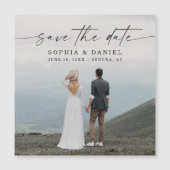 De legante Modern van het Manuscript sparen de Mag Magnetische Uitnodiging (Voorkant)