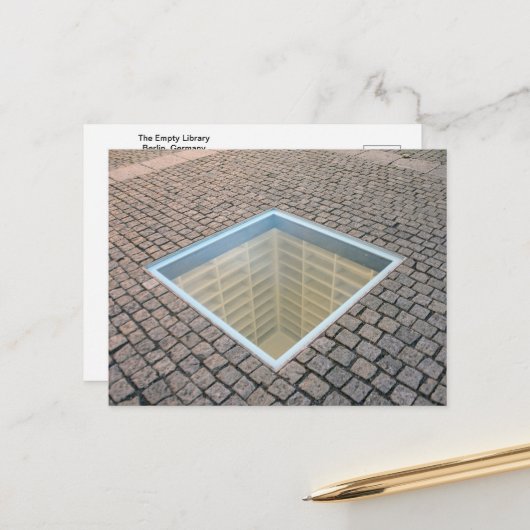 De lege bibliotheek, Berlijn, Duitsland Briefkaart (Voorkant / Achterkant in situ)