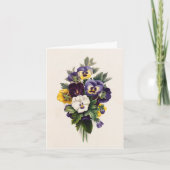 De Lege Kaart van de Nota vintage Pansies (Voorkant)