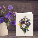 De Lege Kaart van de Nota vintage Pansies<br><div class="desc">Historische lithografie van pansies,  van het collectie van de Openbare die Bibliotheek van Boston door L. Prang & ca 1877 wordt gepubliceerd van Co. Het afbeelding is digitaal hersteld en verbeterd aan vroegere vibrancy.</div>