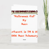 De Lege Kaart van Halloween "van de Kat" (Achterkant)
