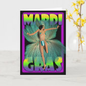 De lege Kaart van Mardi Gras met Danser omhoog (Gele Bloem)