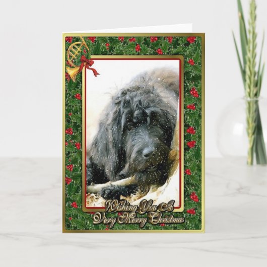 De Lege Kerstkaart van de Hond van Labradoodle Feestdagen Kaart (Voorkant)