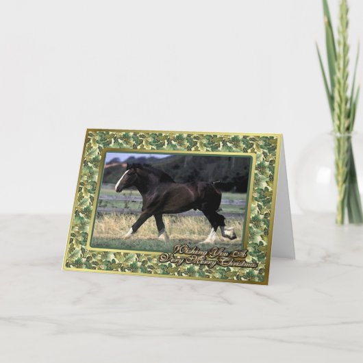 De Lege Kerstkaart van het Paard van het Ontwerp Feestdagen Kaart (Voorkant)