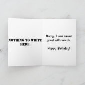 De lege Ruimte Grappige Kaart van de Verjaardag (Binnen)