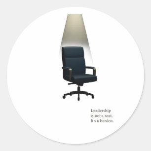De lege troon — Minimalistische presidentiële stoe Ronde Sticker