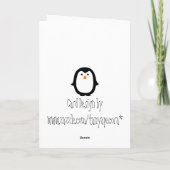 De lege Zwarte & Witte Pinguïn dankt u kaardt Bedankkaart (Achterkant)