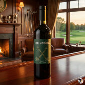 DE LEGEND Green & Gold Golf Wijn Etiket