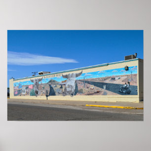 De legendarie wegmuurschildering, Route 66, Tucumc Poster