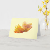 De legendarische Phoenix vogel vanille geel Kaart (Gele Bloem)