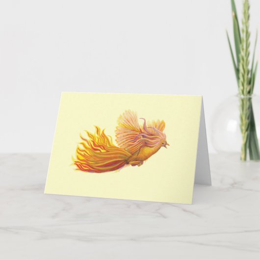 De legendarische Phoenix vogel vanille geel Kaart (Voorkant)