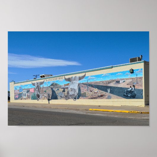 De legendarische Road Mural, Route 66, Tucumcari Poster (Voorkant)