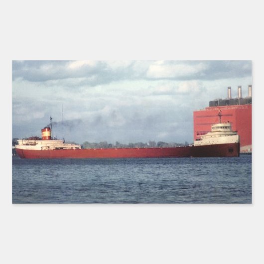 De Legendary S.S. Edmund Fitzgerald Rechthoekige Sticker (Voorkant)