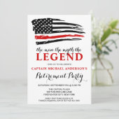 De Legende brandweerman met de rode lijn Kaart (Staand voorkant)