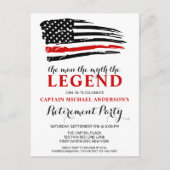 De Legende brandweerman met de rode lijn Uitnodiging Briefkaart (Voorkant)