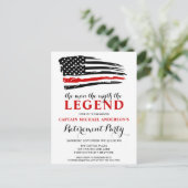 De Legende brandweerman met de rode lijn Uitnodiging Briefkaart (Staand voorkant)