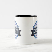 De Legende DADDY de Muike, Vaderdag afdrukken Tweekleurige Koffiemok (Center)