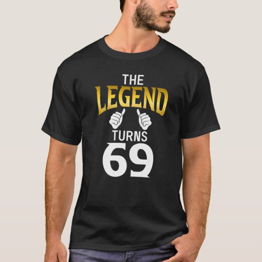 De Legende draait 69 verjaardag T-shirt (Voorkant)