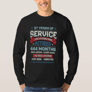 De legende heeft 37 jaar dienst met pensioen t-shirt