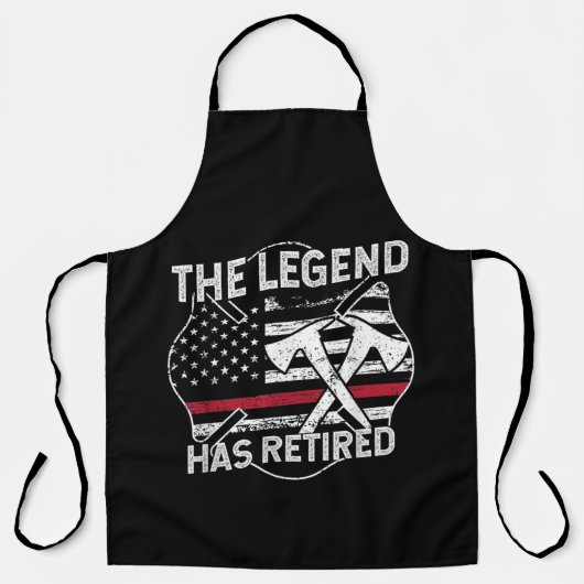 De legende heeft de brandweerwacht in dienst genom schort (Voorkant)