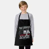 De legende heeft de brandweerwacht in dienst genom schort (Gedragen)