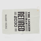 De legende heeft de persoonlijke pensionering inge golfhanddoek (Horizontaal)