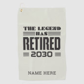 De legende heeft de persoonlijke pensionering inge golfhanddoek (Voorkant)