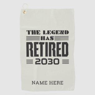 De legende heeft de persoonlijke pensionering inge golfhanddoek