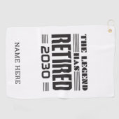 De legende heeft de persoonlijke pensionering inge golfhanddoek (Horizontaal)