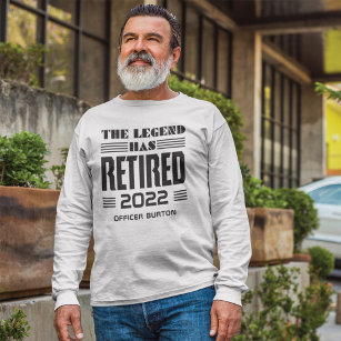 De legende heeft de persoonlijke pensionering inge t-shirt