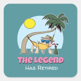 De legende heeft Funny Chill Hangmat Cartoon met p Vierkante Sticker