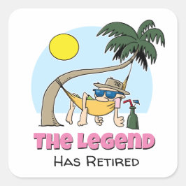 De legende heeft Funny Chill Hangmat Cartoon met p Vierkante Sticker