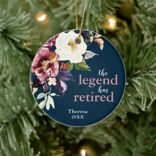 De Legende heeft gepersonaliseerd Elegant Floral i Keramisch Ornament (Boom)