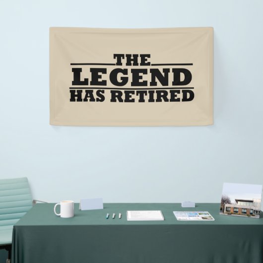 De legende heeft grappige pensioencitaten ingetrok spandoek (Beurs)