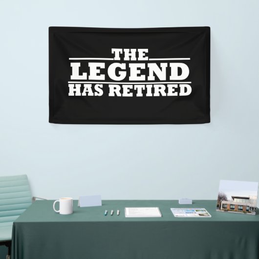 De legende heeft grappige pensioencitaten ingetrok spandoek (Beurs)