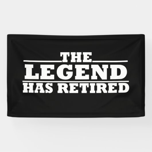 De legende heeft grappige pensioencitaten ingetrok spandoek (Horizontaal)