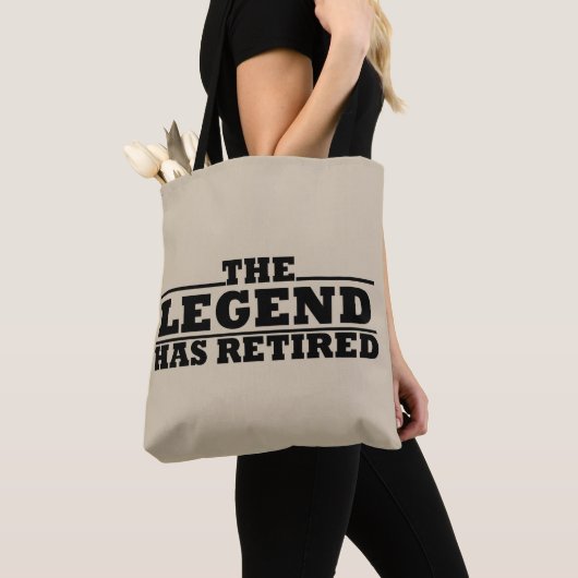 De legende heeft grappige pensioencitaten ingetrok tote bag (Dichtbij)