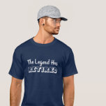 De legende heeft het citaat in de witte typografie t-shirt<br><div class="desc">Retirement humor t-shirt voor mannen met eenvoudige typografie ontwerp. Het ontwerp heeft de populaire pensioneringsquote met de tekst "The Legend Has Retired" en de sjabloon is ingesteld voor u om het gezegde te bewerken als u dat wilt. De tekst is vetgedrukt, wit gedrukt typografie die er geweldig uitziet op een...</div>