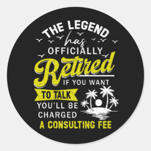 De legende heeft officieel een consul aangeklaagd ronde sticker