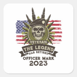 De legende heeft persoonlijke veteraan in beslag g vierkante sticker