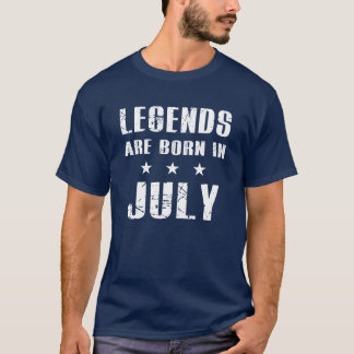 De legende is geboren in juli t-shirt