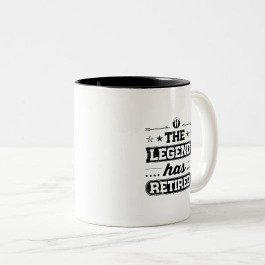De legende is in ruste tweekleurige koffiemok (Voorkant rechts)