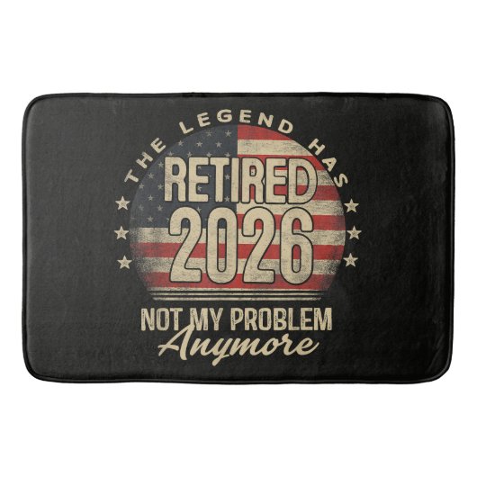De legende is met pensioen 2026 Grappig Badmat (Voorkant)