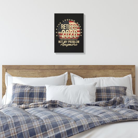 De Legende Is Met Pensioen 2026 Grappig Canvas Afdruk (Insitu (Slaapkamer))
