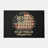 De Legende Is Met Pensioen 2026 Grappig Deurmat (Voorkant)