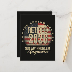 De Legende Is Met Pensioen 2026 Grappig  Feestdagenkaart