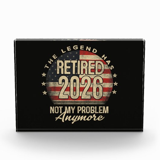 De legende is met pensioen 2026 Grappig Fotoblokken (Voorkant)